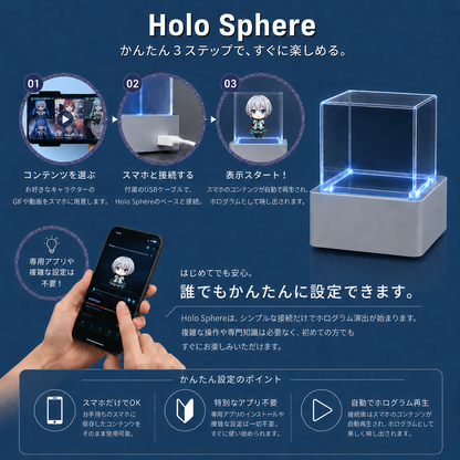 【100名様限定　45％OFF】 Holo Sphere 3Dホログラムキューブ